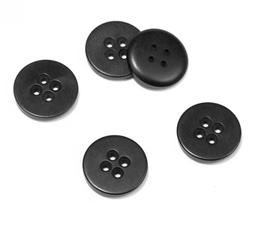Пуговица Union Knopf, 4 отв., пластик, цвет черный, 20 мм