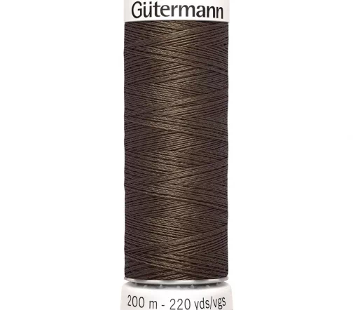Нить Sew All для всех материалов, 200м, 100% п/э, цвет 252 коричневая сепия, Gutermann 748277
