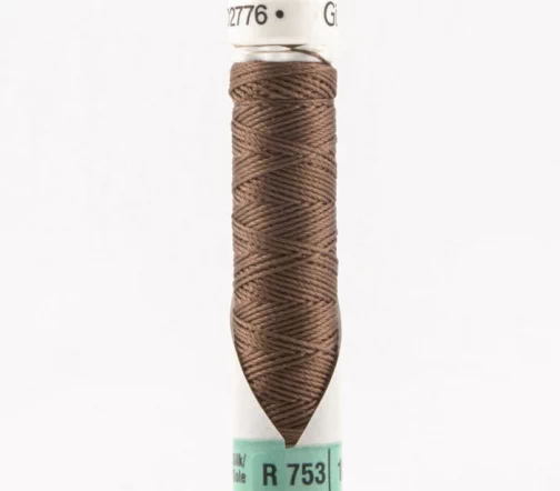 Нить Silk R 753 для фасонных швов, 10м, 100% шелк, цвет 454 светлое какао, Gutermann 703184