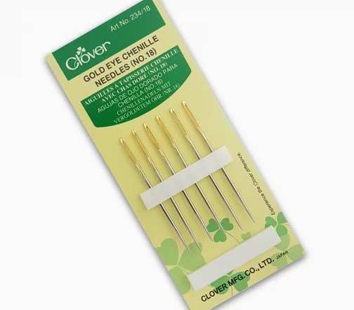 234/18 Иглы шенильные с позолоченной головкой № 18, 6 шт., Clover