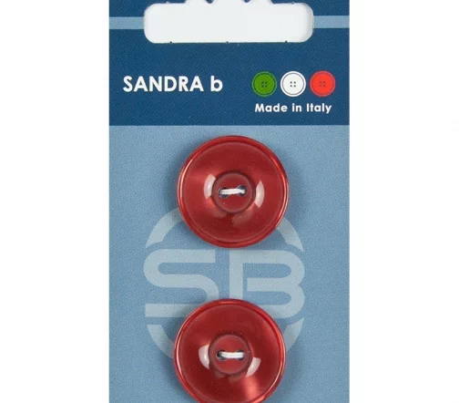 Пуговицы Sandra, 23 мм, 2 отв., пластик, 2 шт., бордовый, CARD062