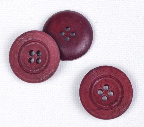 Пуговица Gafforelli, 4 отв., 23 мм, дерево, цвет бордовый