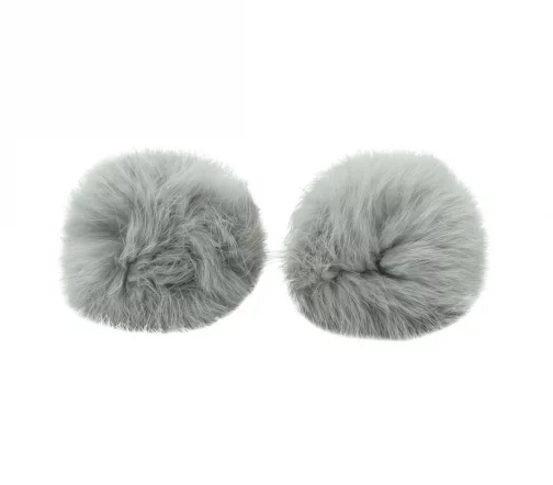 Помпон из нат. меха (кролик), d-8см, 2шт/упак (D св.серый), арт. 7723348-D