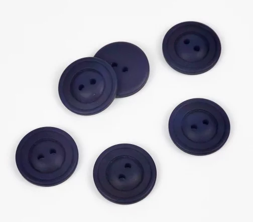 Пуговица, Union Knopf, 2 отв., пластик, цвет синий, 23 мм