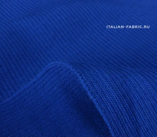 Трикотаж резинка, полушерсть, цвет васильковый, ALP46-4