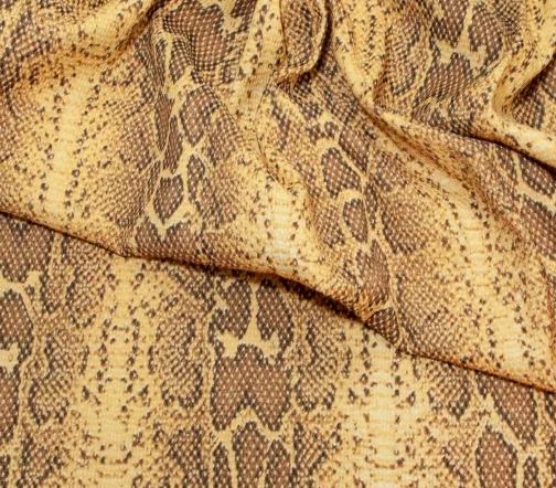 Костюмная ткань "Змеиная кожа", цвет желто-коричневый, 01986-1