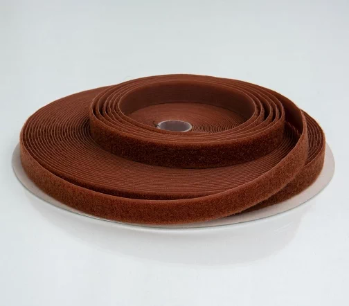Лента контактная "петля", шир. 20 мм, цвет коричневый, 20057