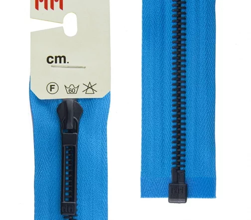 Молния RiRi "Топ" металл разъёмная, 1 замок 6мм 70см, подвеска STAB, цепь Bl, цвет 2652, лазурный