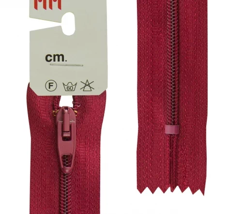 Молния Meras Rizip спираль, 20 см, неразъёмная, 4 мм, цвет 2411, бордовый