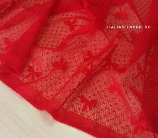 Сетка "Бантики", цвет красный, 01125-3