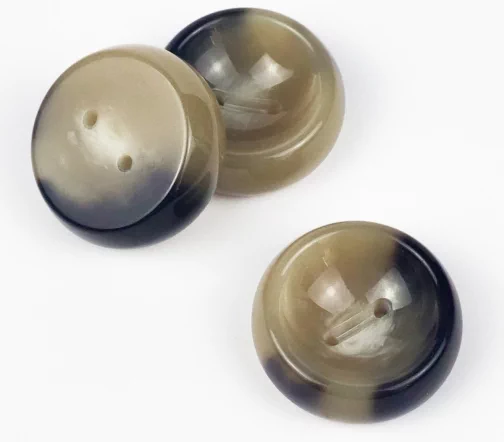 Пуговица пальтовая, 2 отв., 34 мм, рог, цвет черепаховый