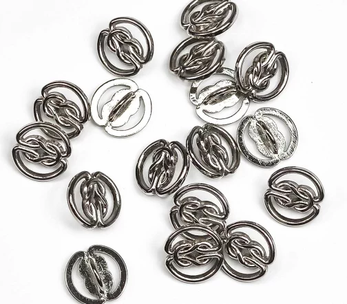 Пуговица Sandra "Узел", на ножке, 16 мм, металл, цвет серебро