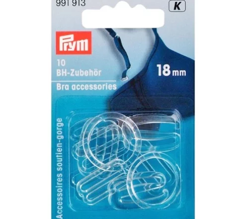 991913 Принадлежности для бюстгалтера, ассорти, 18 мм, прозрачные Prym