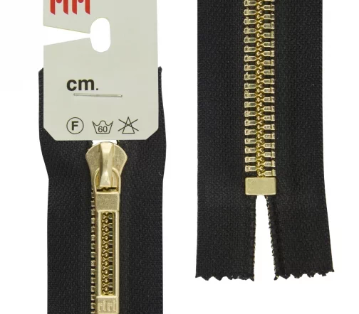 Молния RiRi "Топ" металл неразъёмная, 6мм 16см, подвеска STAB, цепь GO, цвет 2110, черный