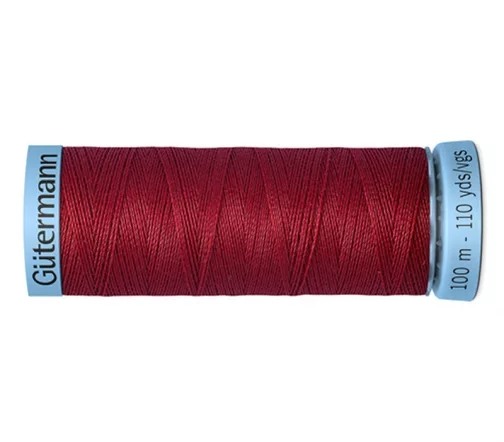Нить Silk S303 для тонких швов, 100м, 100% шелк, цвет 367 т.красный, Gutermann 744590