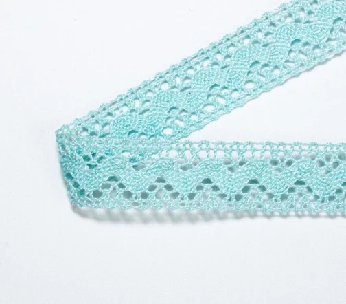Мерсеризованное хлопковое кружево IEMESA, ширина 16 мм, цвет мятный