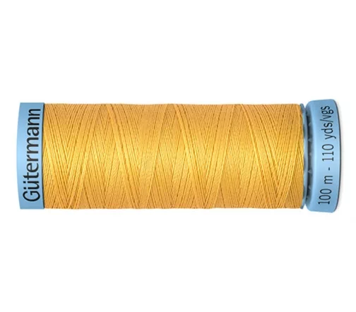 Нить Silk S303 для тонких швов, 100м, 100% шелк, цвет 416 св.золото, Gutermann 744590