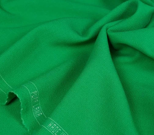 Креп шерстяной двухслойный, цвет зеленое яблоко, 1012206-5