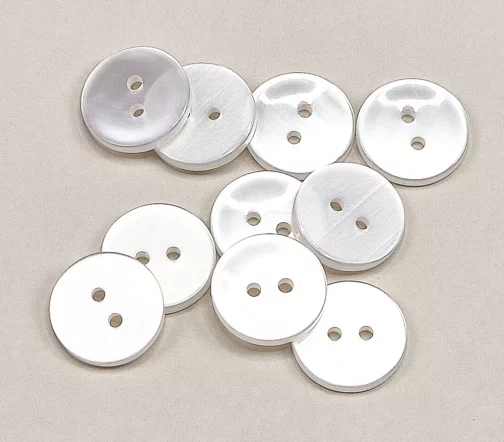 Пуговица Hemline, 2 отв., 17 мм, пластик, цвет белый перламутровый, 785-17
