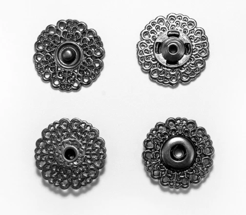 Кнопки ажурные, металл, пришивные, 25 мм, цвет черный, 04-B-25