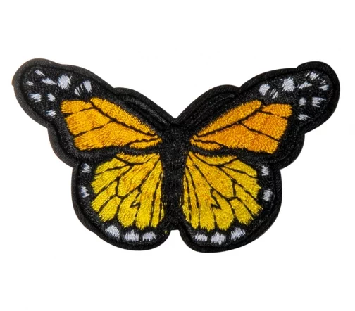 Термоаппликация HKM "Бабочка желто-черная большая", 7,7 х 4,3 см
