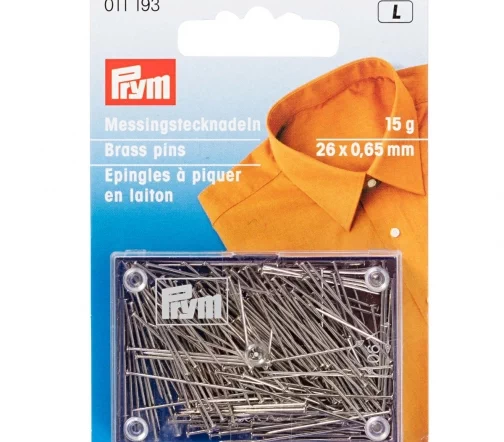 011193 Булавки (латунь) для штор, рубашек, блузок 103 серебряный цвет, 26 х 0,65 мм, Prym