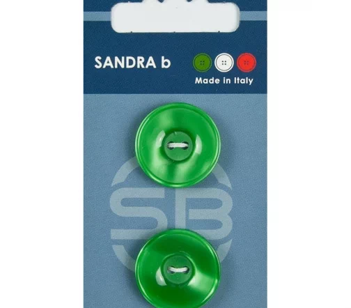 Пуговицы Sandra, 23 мм, 2 отв., пластик, 2 шт., салатовый, CARD079