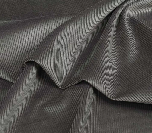 Вельвет хлопковый однотонный, цвет серо-сиреневый, 1122405