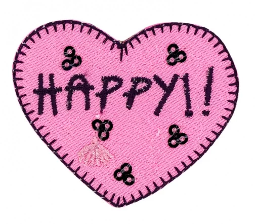 Термоаппликация HKM "Розовое сердце HAPPY", 5,8 х 5,0 см, 35461