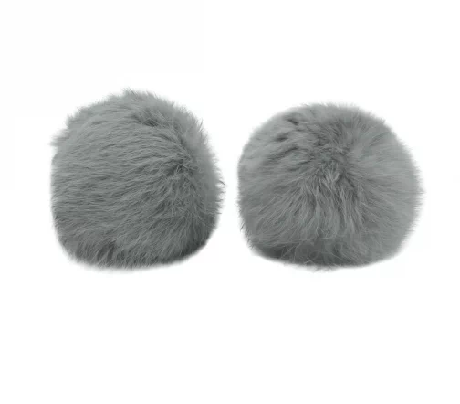 Помпон из нат. меха (кролик), d-10см, 2шт/упак (D св.серый), арт. 7723347-D