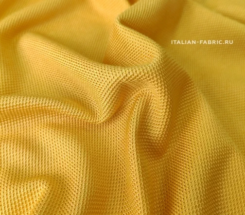 Трикотаж пике шелковый, цвет желтый, 01037-2