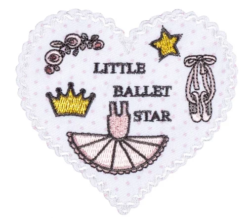 Термонаклейка HKM "Сердце "Маленькая звезда балета", 8,3 х 7,8 см, 42551