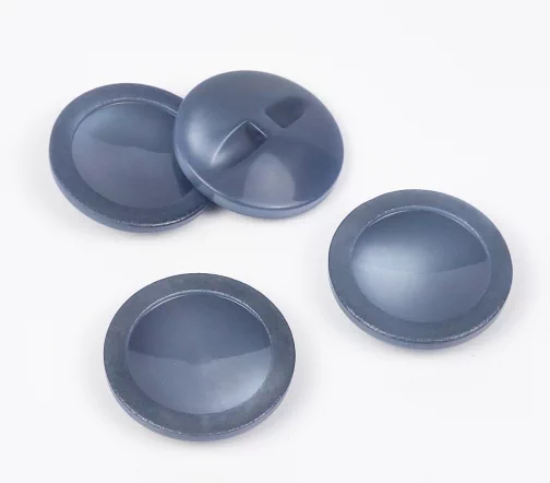 Пуговица c ободком, на ножке, 34 мм, пластик, цвет серо-голубой