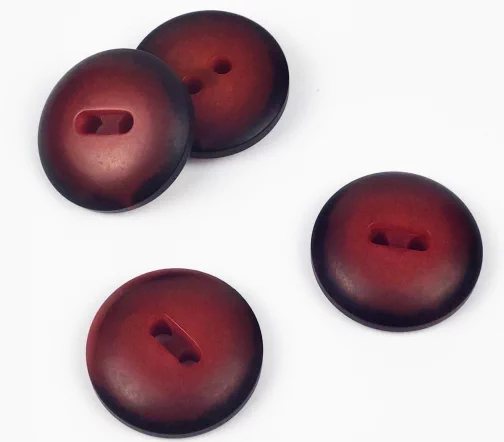 Пуговицы, Union Knopf, "Круглые, цв. с черным ободом", матовые, 2 отв., пластик, цвет красный, 30 мм