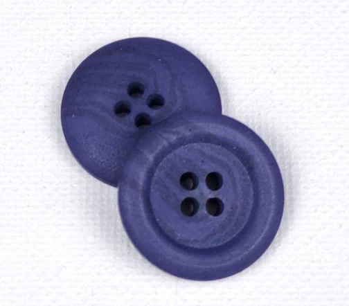 Пуговица Gafforelli, 4 отв., 23 мм, натуральная, цвет фиолетово-синий