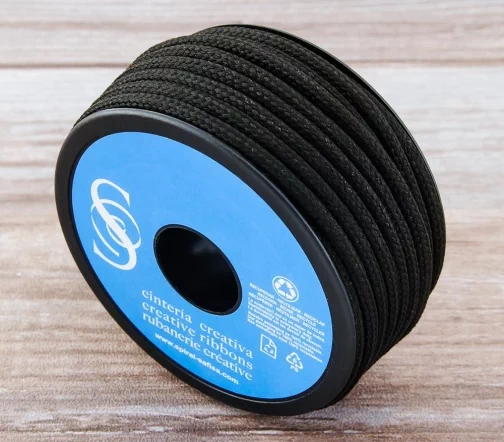 Шнур плетеный SAFISA, 4 мм, цвет черный, 25281-4-01