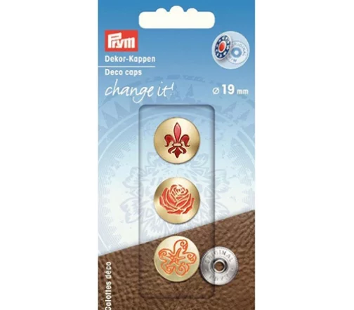 622602 Декоративные шляпки "Цветок" для кнопок Change it, 19 мм, 3 шт, Prym