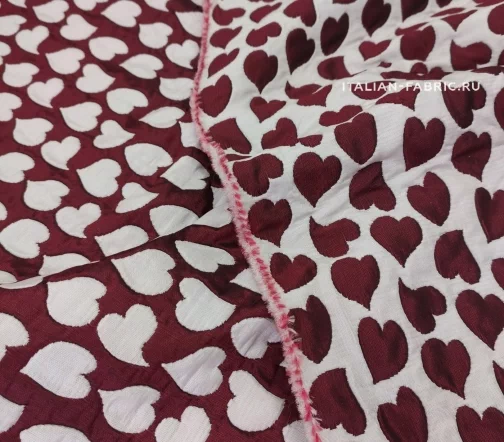 Жаккард "Сердечки" двусторонний, 01656