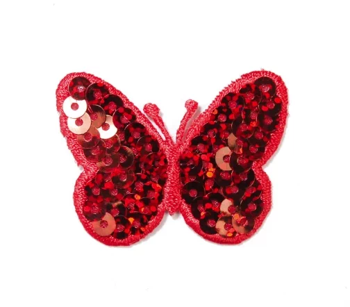 Термоаппликация Marbet "Бабочка с пайетками", 4,5 х 3,4 см, цвет красный, 565536.016