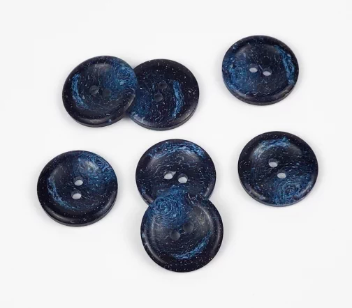 Пуговица, Union Knopf, 2 отв., конопля/пластик, цв.синий, 20мм, 453479-020-0068