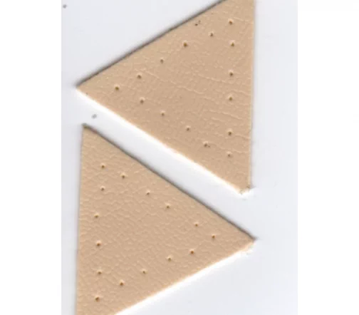 Заплатка "Треугольник" искусственная кожа с перфорацией, 2 шт., цвет бежевый, 3,5х3 см