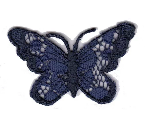 Термоаппликация "Бабочка кружевная синяя", 4 х 6 см, арт. 569616.С