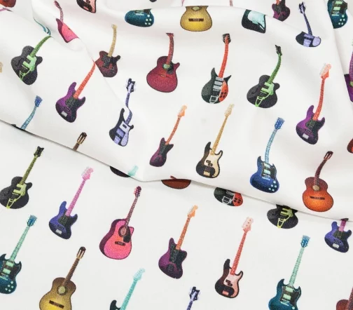 Сатин стрейч "Гитары", 01976