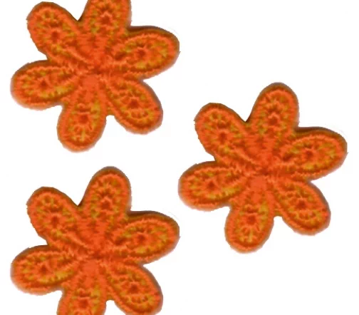 Термоаппликации HKM "Цветочки", 2 см, 3 шт, цвет оранжевый, арт. 33553