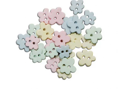 Пуговицы, Favorite Findings "Матовые пастельные цветочки" 12-15 мм, 23 шт