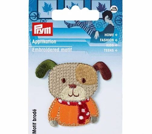 925582 Термоаппликация "Собака" 5,2х4,5 см, коричневый/оранжевый цв., Prym