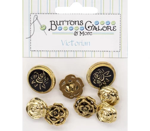Декоративные пуговицы Buttons Galore "Викторианская роза", цвет золото/черный, 4400