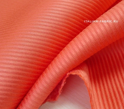Костюмная шерсть-стрейч, цвет коралловый, 00425