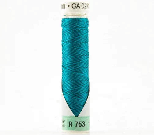 Нить Silk R 753 для фасонных швов, 10м, 100% шелк, цвет 025 св.морская волна, Gutermann 703184