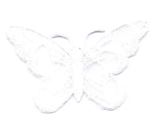Термоаппликация "Бабочка кружевная белая", 4 х 6 см, арт. 569616.А
